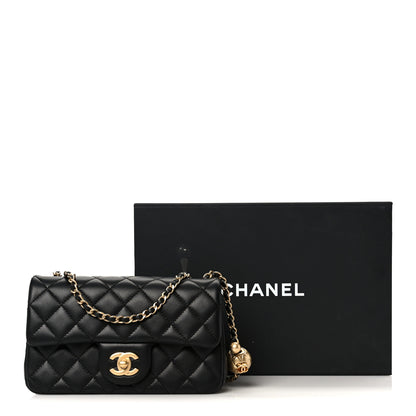 Chanel Lambskin Quilted Mini Rectangular Pearl Crush Flap Black 12 of 12