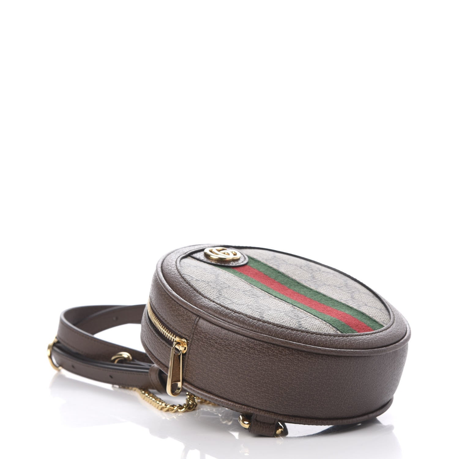 Gucci GG Supreme Monogram Web Mini Ophidia Round Backpack Brown 3 of 7