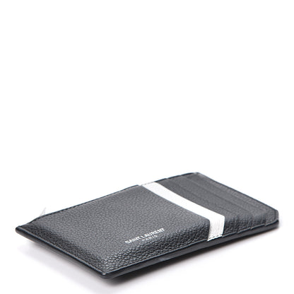 Saint Laurent Grained Calfskin 5 Fragments Zip Pouch Card Holder Black 3 of 9