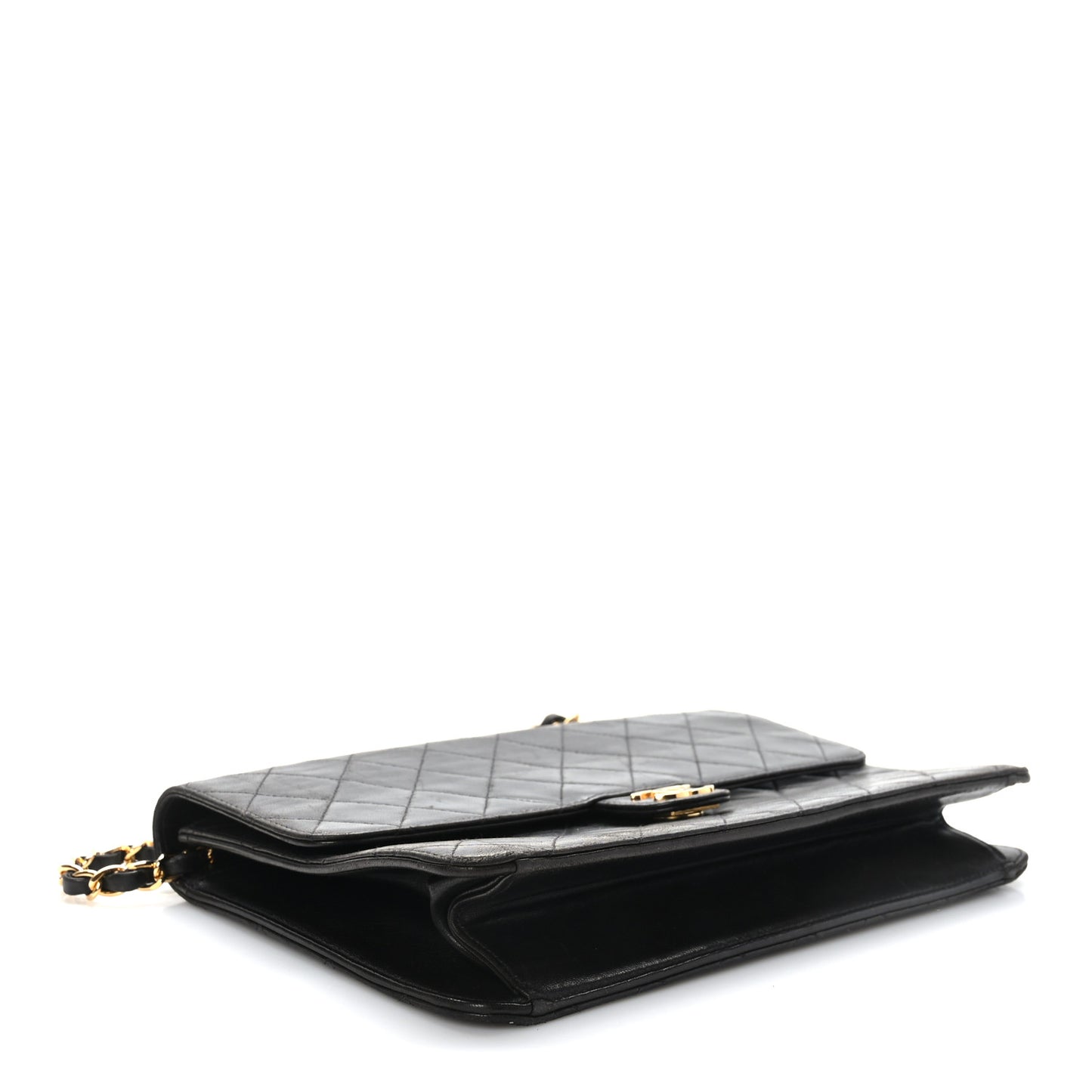 Lambskin Quilted Medium Single Flap Black