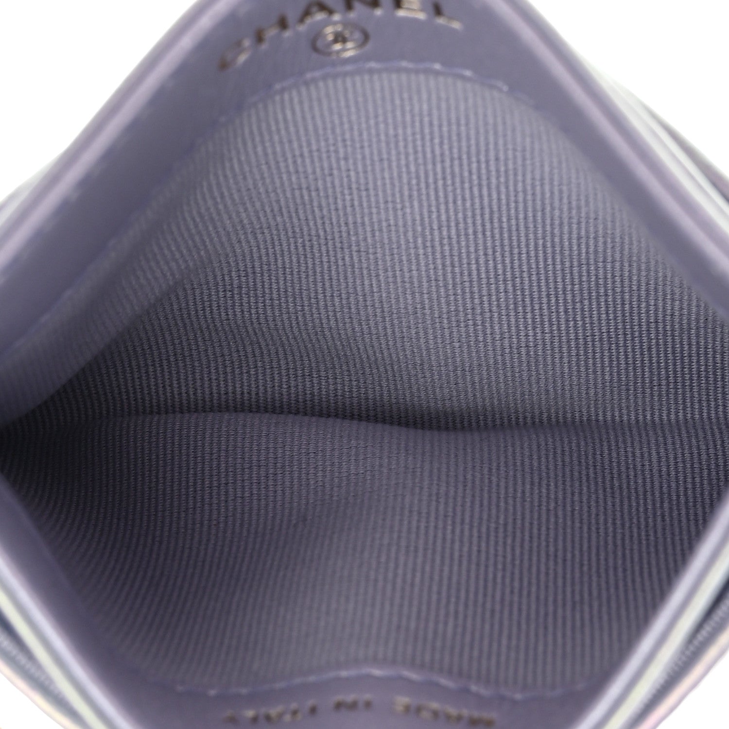 Chanel Iridescent Calfskin Quilted Chanel 19 Card Holder Light Purple 5 of 9