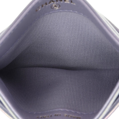 Chanel Iridescent Calfskin Quilted Chanel 19 Card Holder Light Purple 5 of 9
