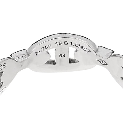 Hermes 18K White Gold PM Chaine d'Ancre Enchainee Band Ring 54 6.75 5 of 6