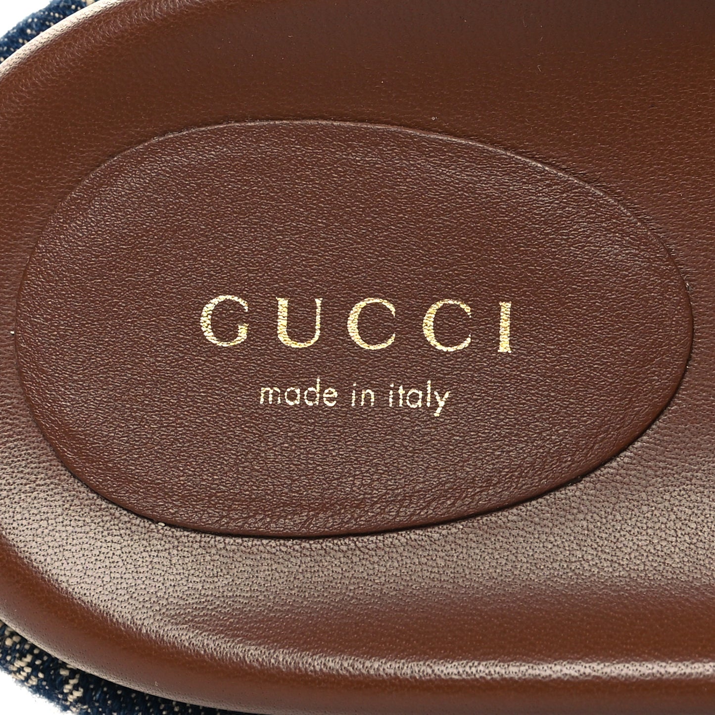 New Denim GG Monogram Angelina Platform 55mm Slide Sandals 41 Blue Tea
