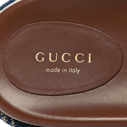 Gucci New Denim GG Monogram Angelina Platform 55mm Slide Sandals 41 Blue Tea 8 of 8