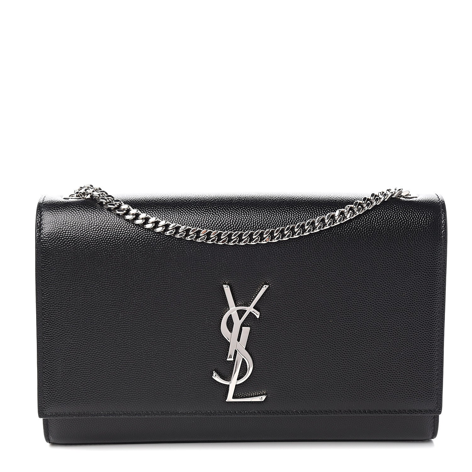 Saint Laurent Grain De Poudre Medium Classic Monogram Kate Satchel Black 1 of 8