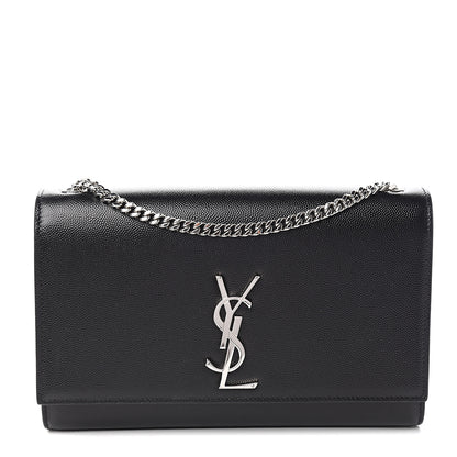 Saint Laurent Grain De Poudre Medium Classic Monogram Kate Satchel Black 1 of 8