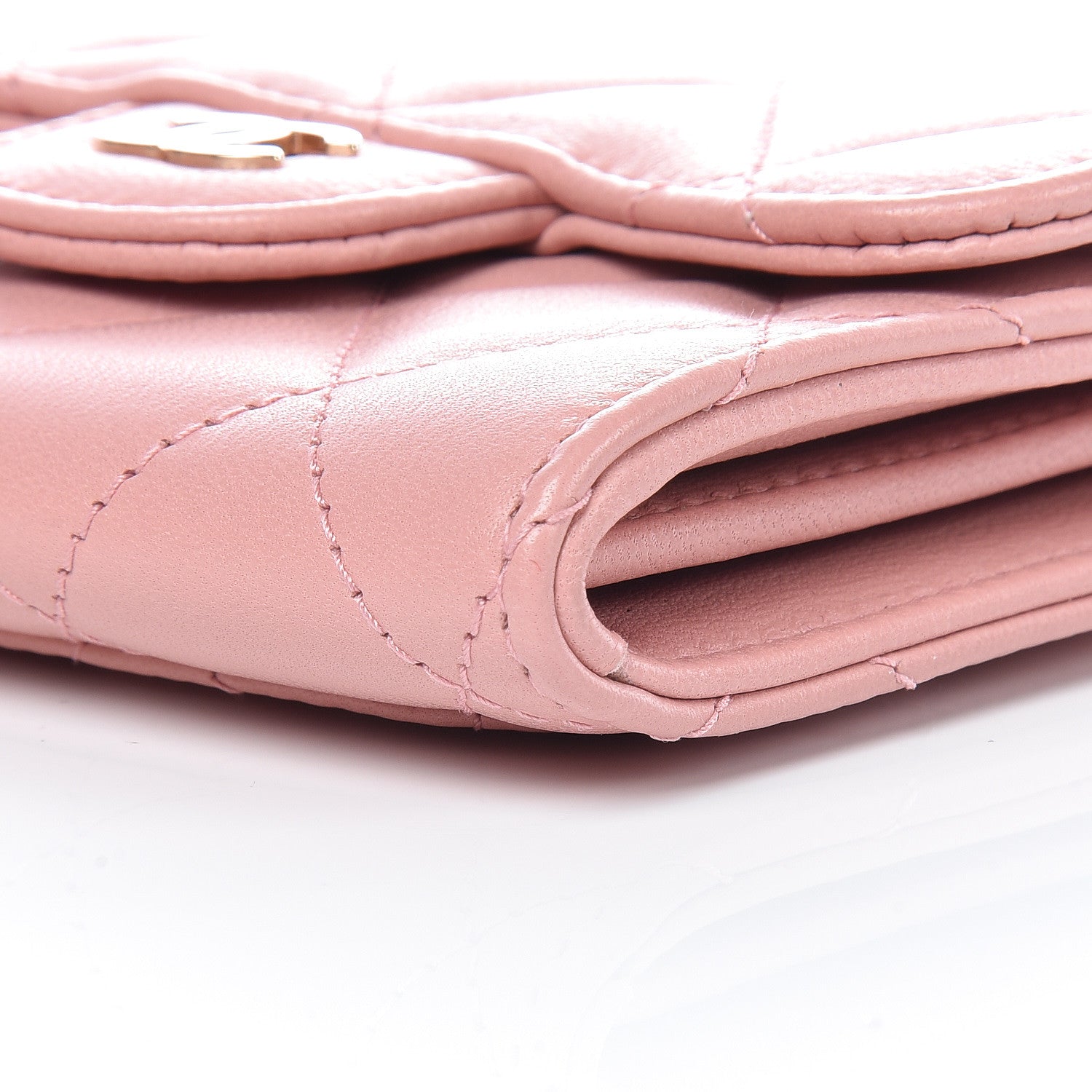 Chanel Lambskin Quilted Flap Card Holder Pink 12 of 15