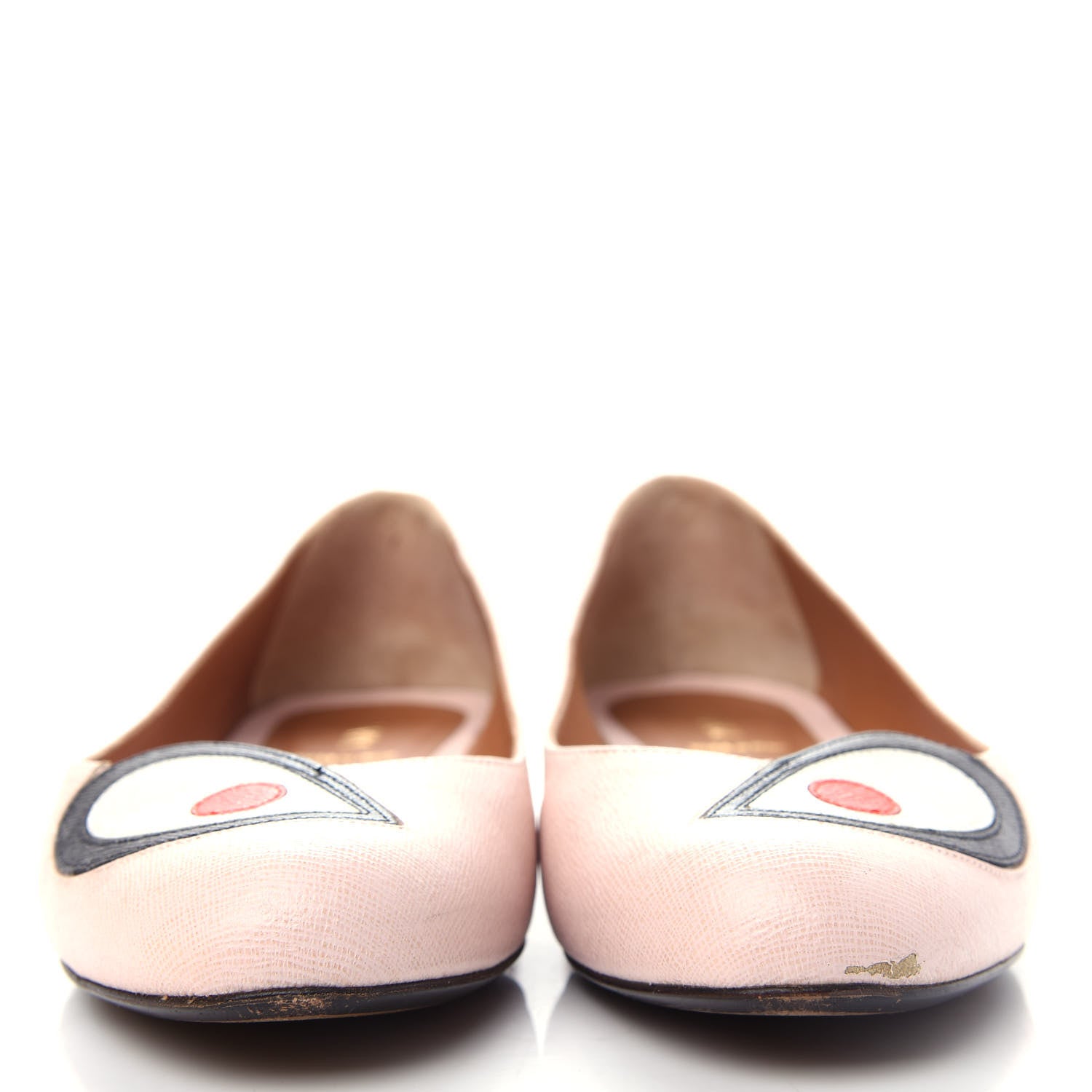 Fendi Saffiano Monster Flats 38.5 Pink Plaster 2 of 10