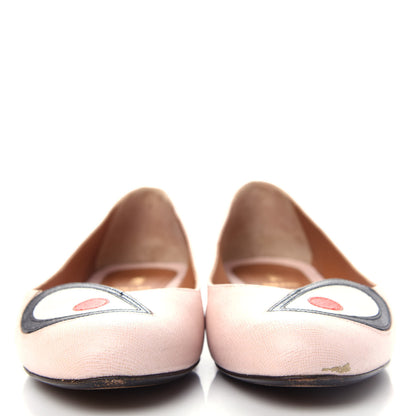 Fendi Saffiano Monster Flats 38.5 Pink Plaster 2 of 10