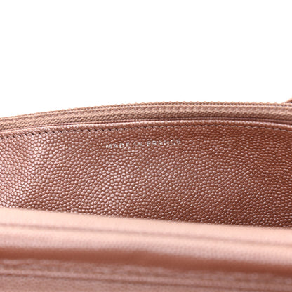 Chanel Metallic Caviar Chevron Quilted Vintage Mademoiselle Wallet On Chain WOC Pink 7 of 9