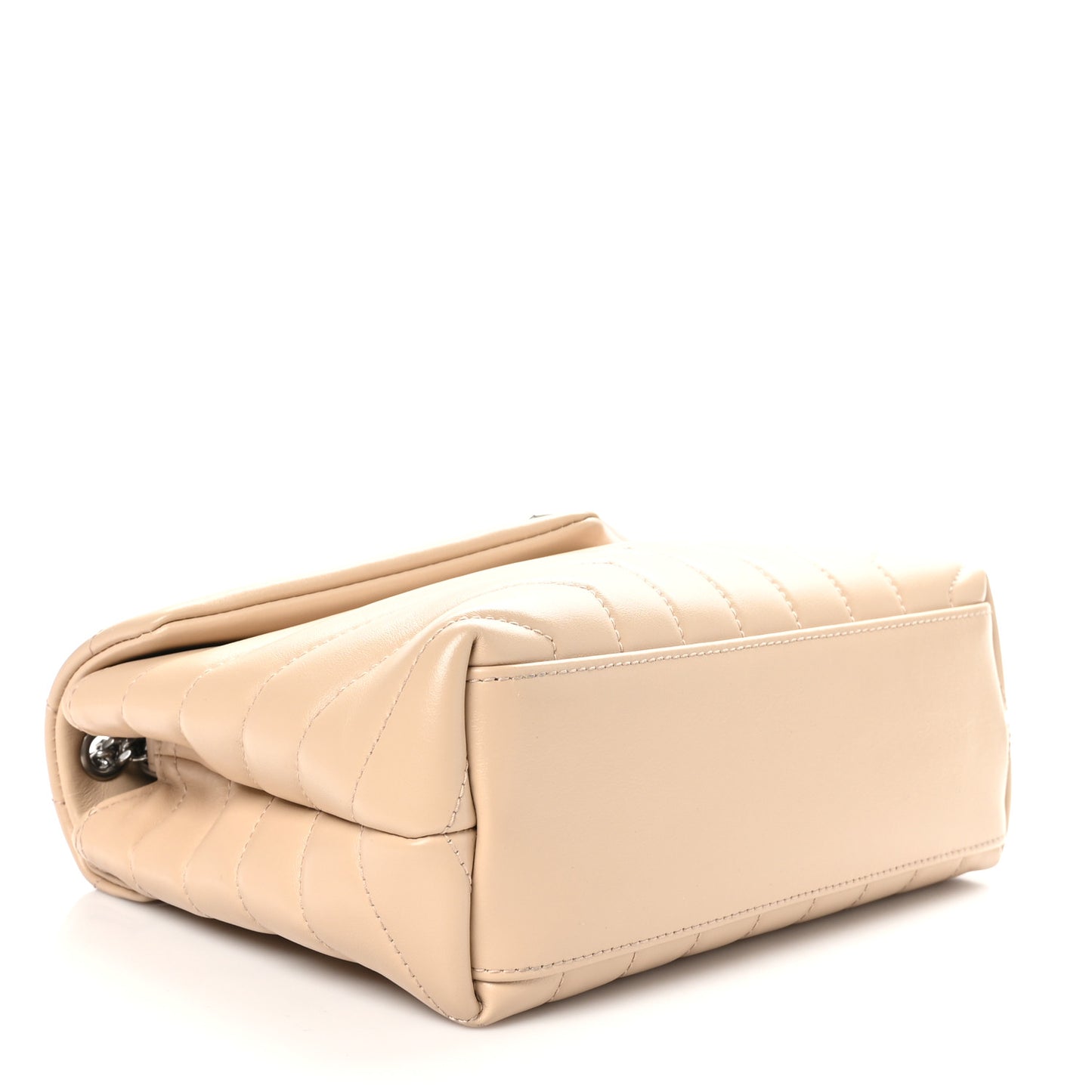 Calfskin Y Quilted Monogram Small Loulou Chain Satchel Dark Beige