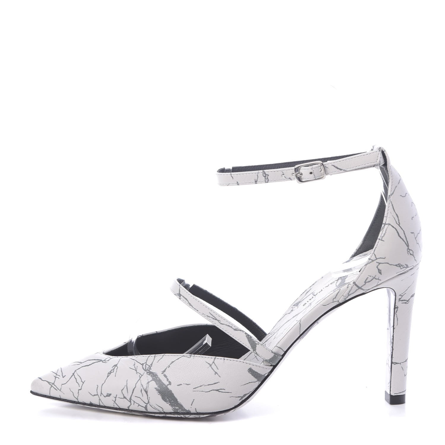 Balenciaga Nappa Imprime Marble Ankle Strap Pump 37 Blanc 1 of 8