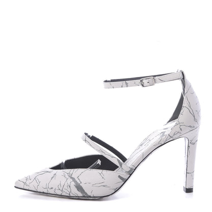 Balenciaga Nappa Imprime Marble Ankle Strap Pump 37 Blanc 1 of 8