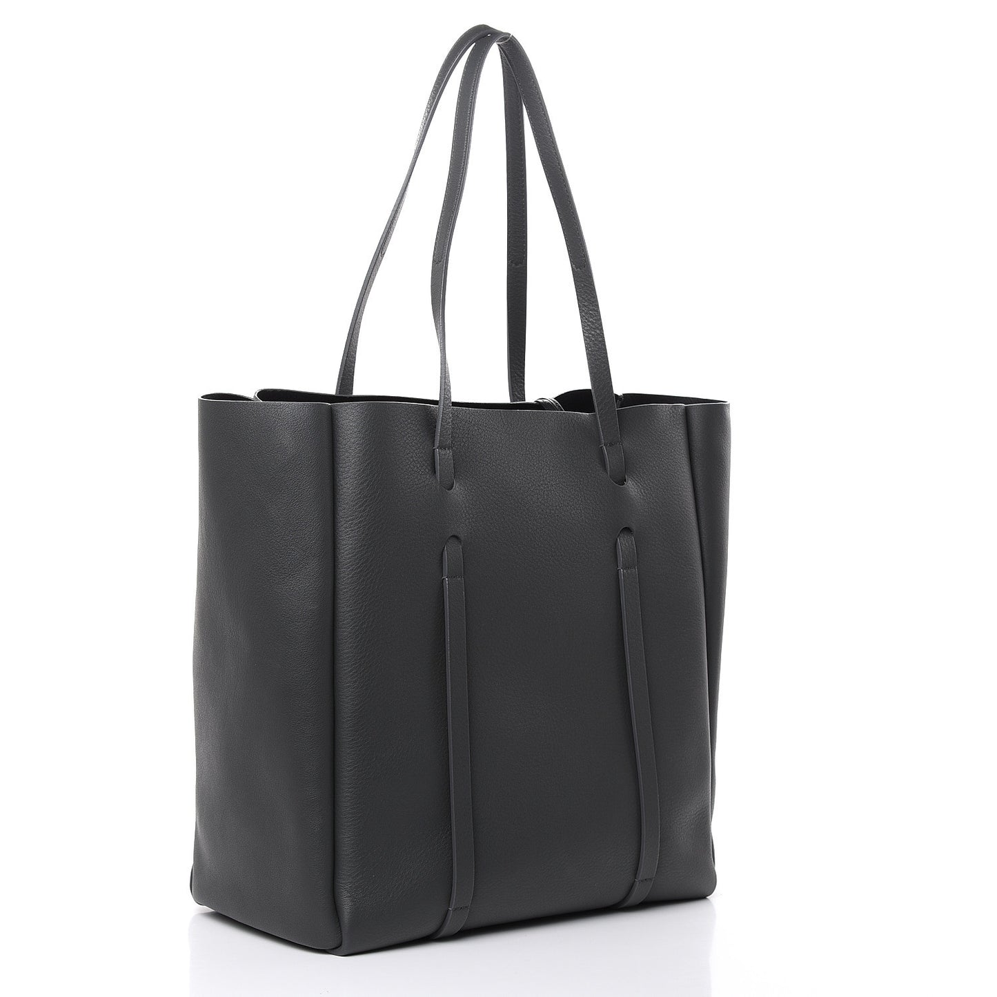 Veau Baltimore Double Sided Small Everyday Tote Gris Fossile Black