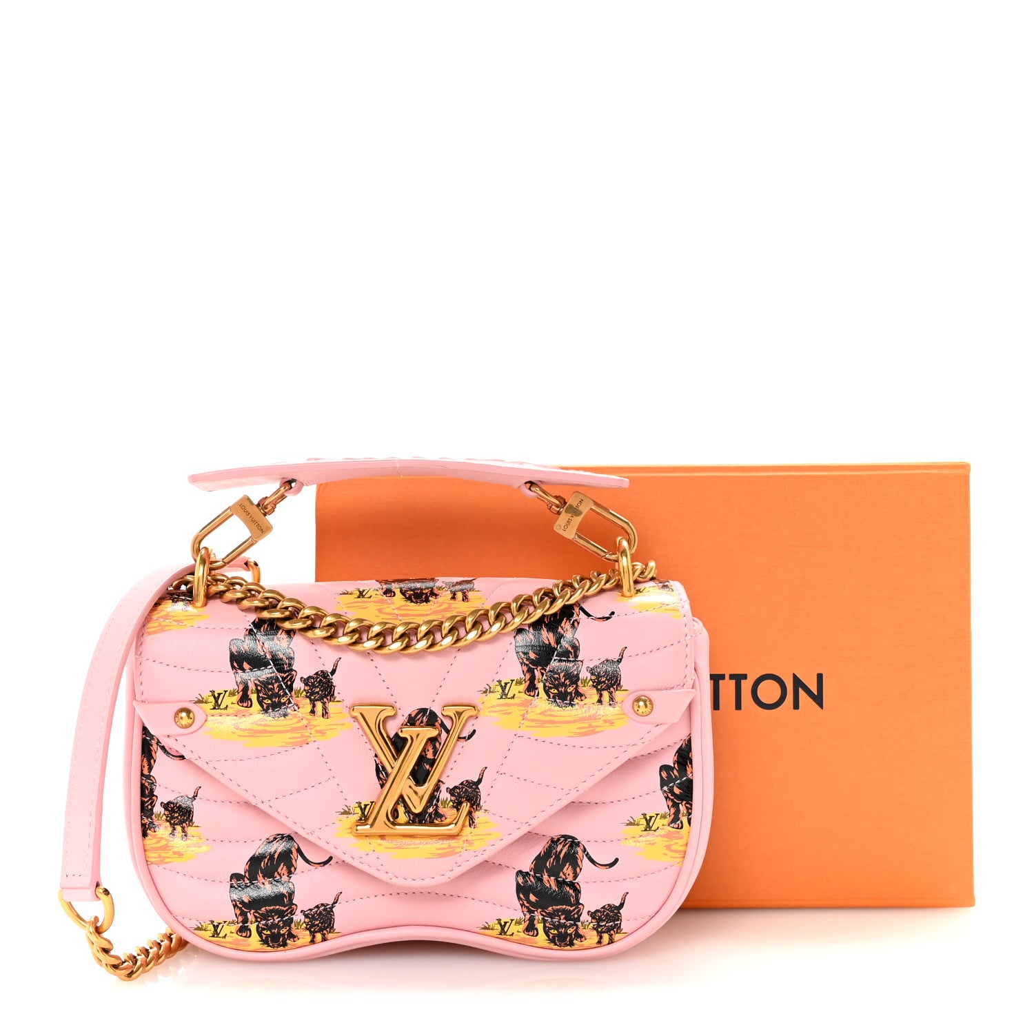 Louis Vuitton Calfskin Leopard Print New Wave Chain PM Light Pink 13 of 13