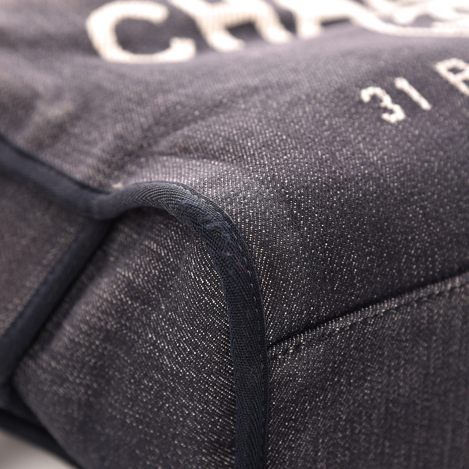 Chanel Denim Deauville Bowling Bag Dark Blue 12 of 17