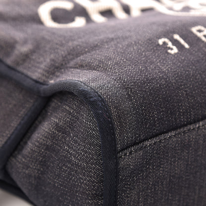 Chanel Denim Deauville Bowling Bag Dark Blue 12 of 17