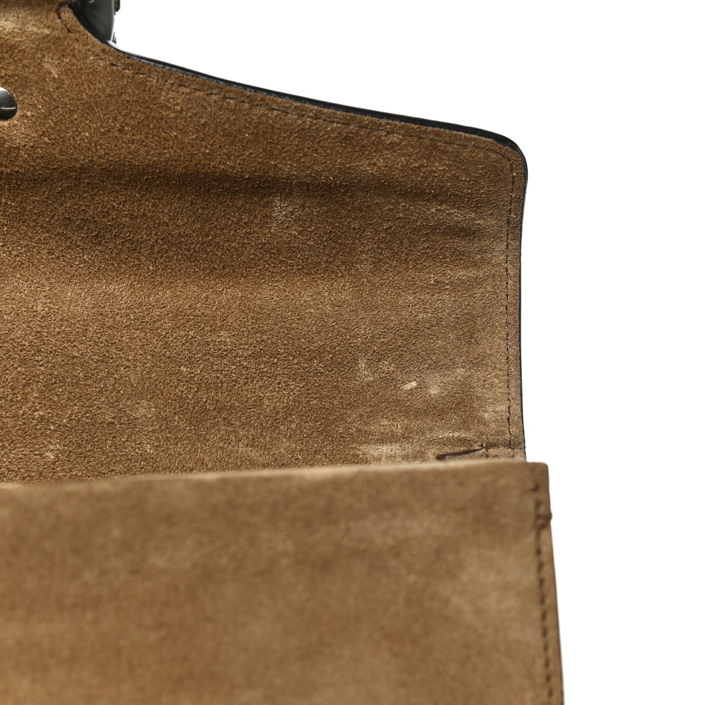 GG Supreme Monogram Suede Crystal Small Dionysus Shoulder Bag Beige Ebony Taupe