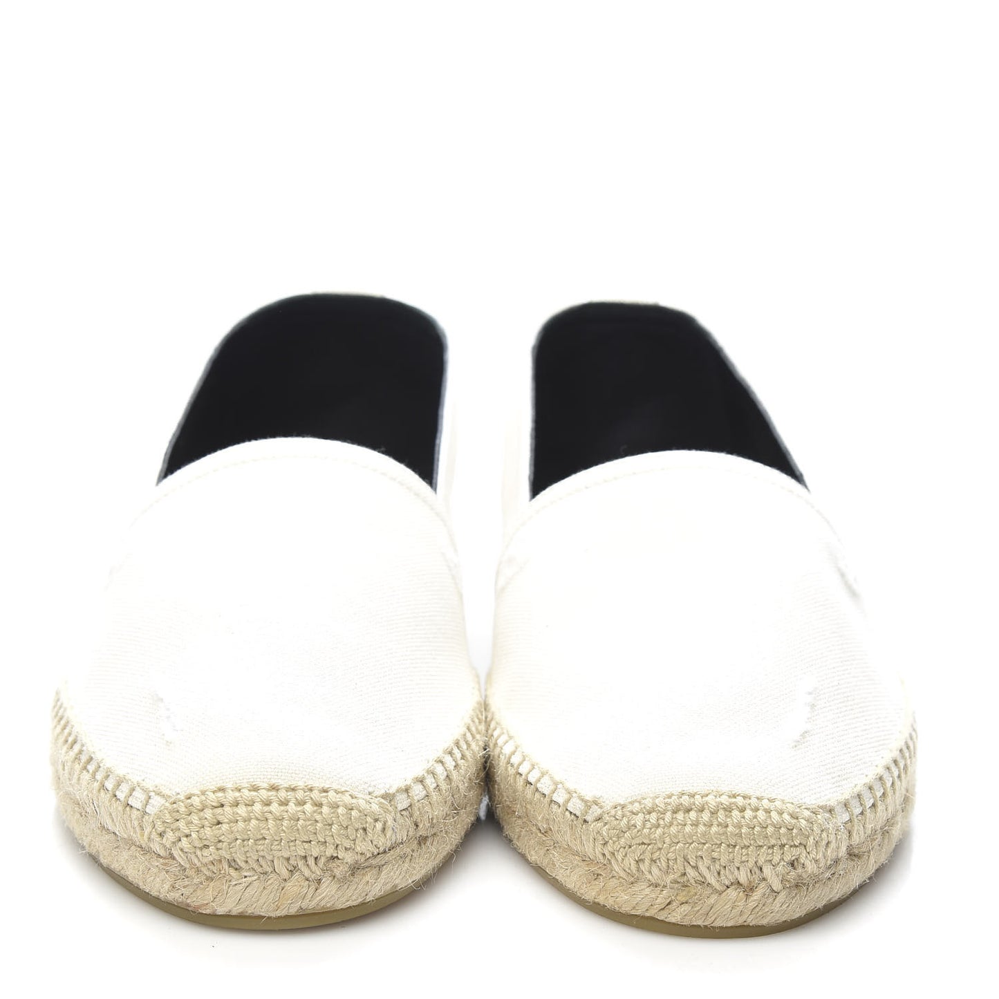 Canvas Nappa Elba Light Logo Embroidered Espadrilles 41.5 Panna