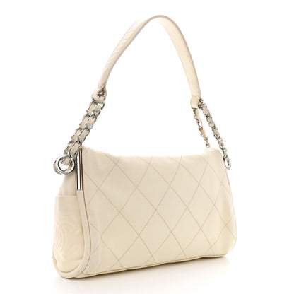 Chanel Lambskin Stitched Small Ultimate Soft Tote White 3 of 11