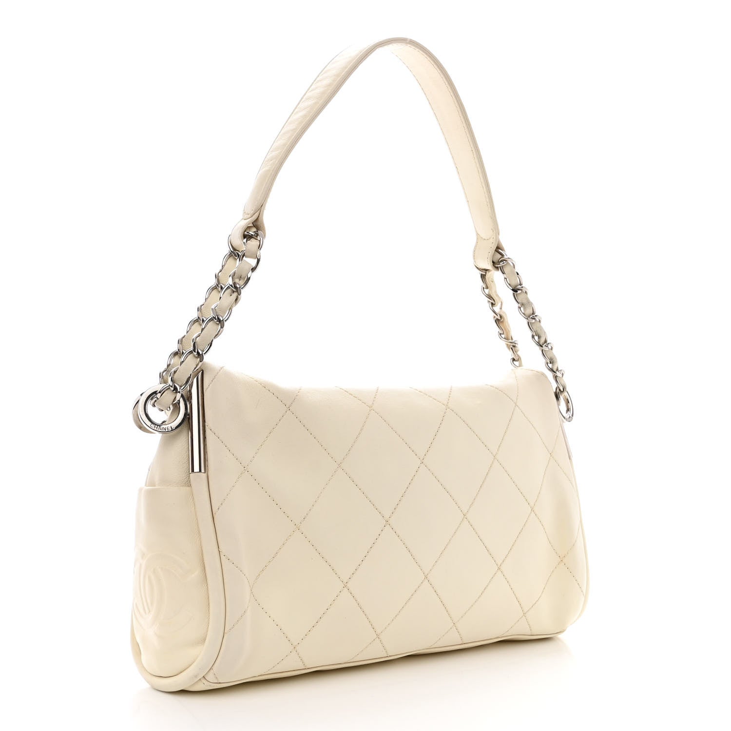 Chanel Lambskin Stitched Small Ultimate Soft Tote White 3 of 11