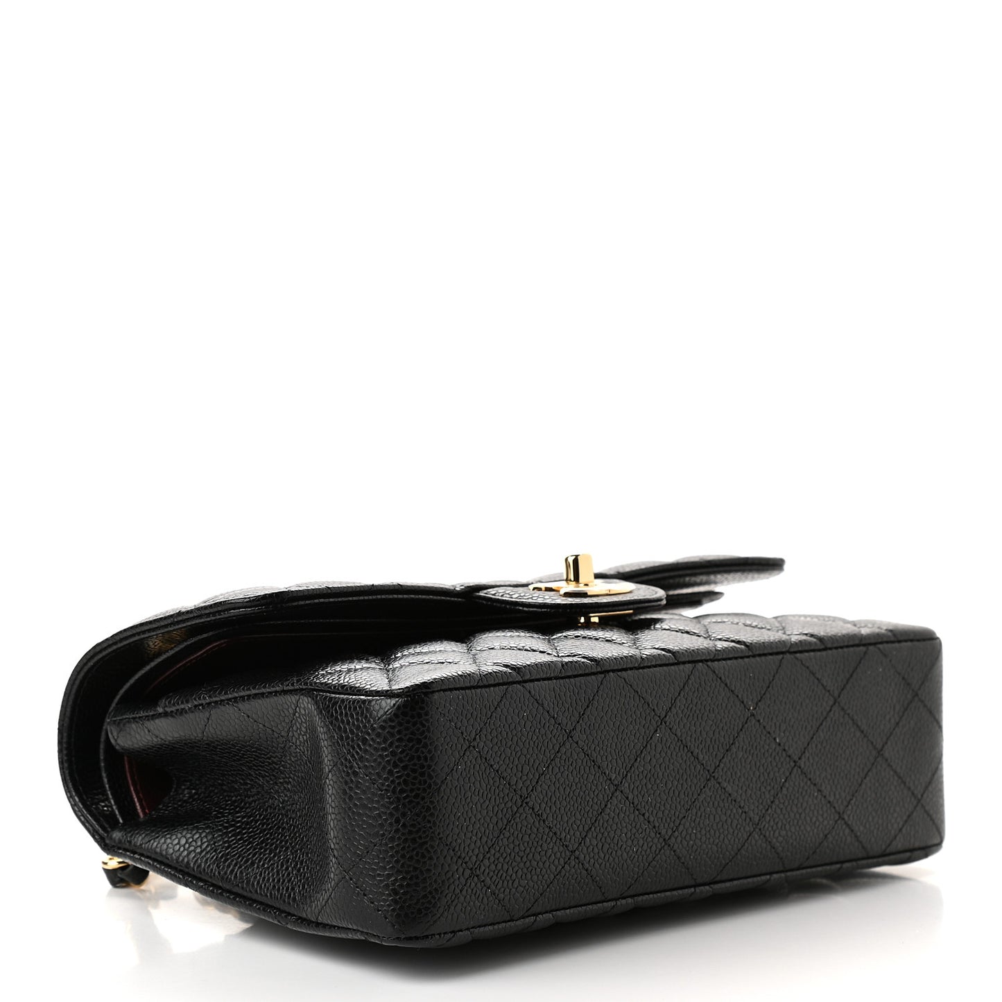 Caviar Quilted Small Double Flap Black
