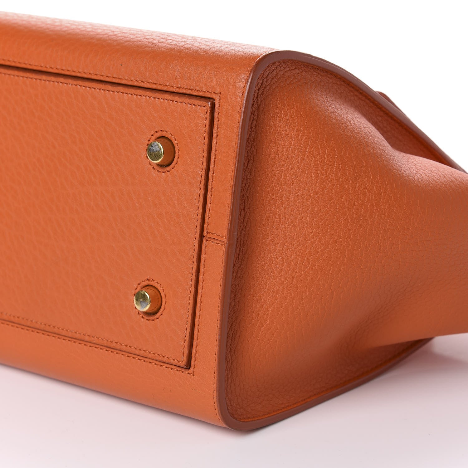 Celine Crisped Calfskin Mini Tie Knot Tote Burnt Orange 8 of 15