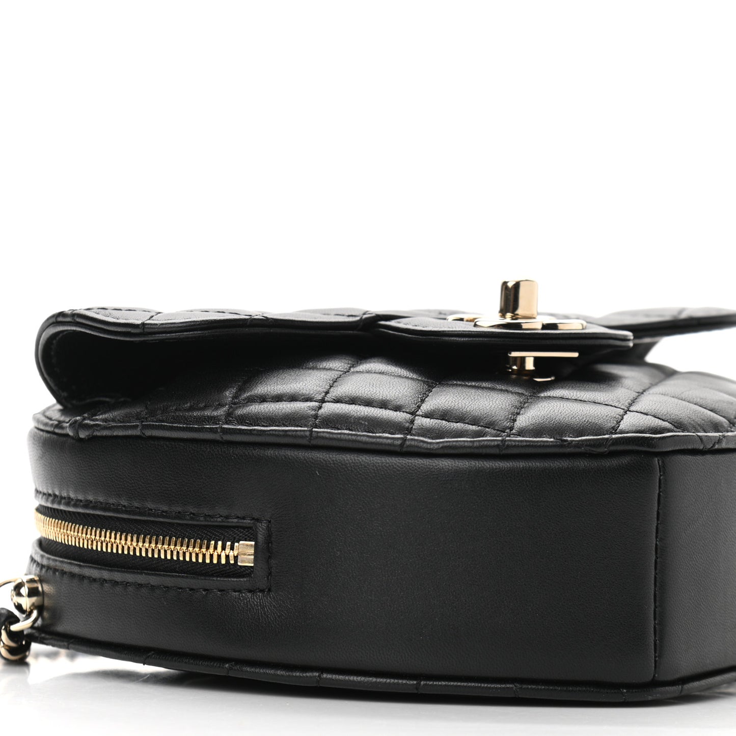 Lambskin Quilted CC In Love Heart Bag Black
