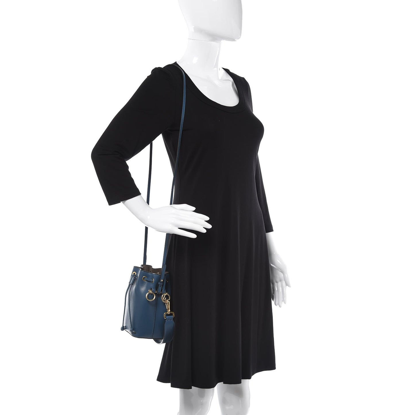 Vitello Liberty Lucido F is Fendi Mini Mon Tresor Bucket Bag Blue
