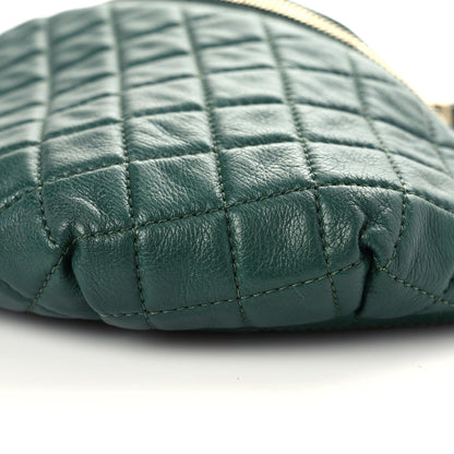 Chanel Calfskin Quilted Banane Waist Bag Fanny Pack Dark Green 6 of 11