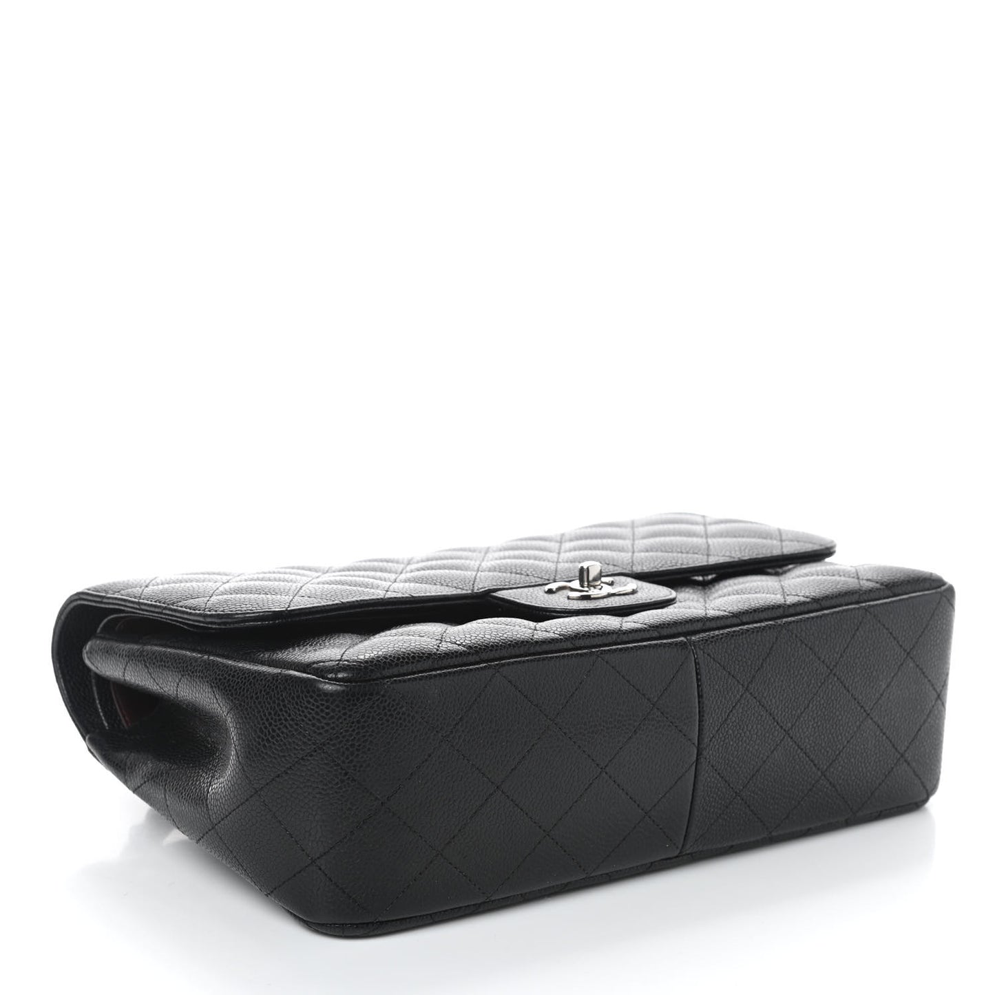 Caviar Quilted Jumbo Double Flap Black