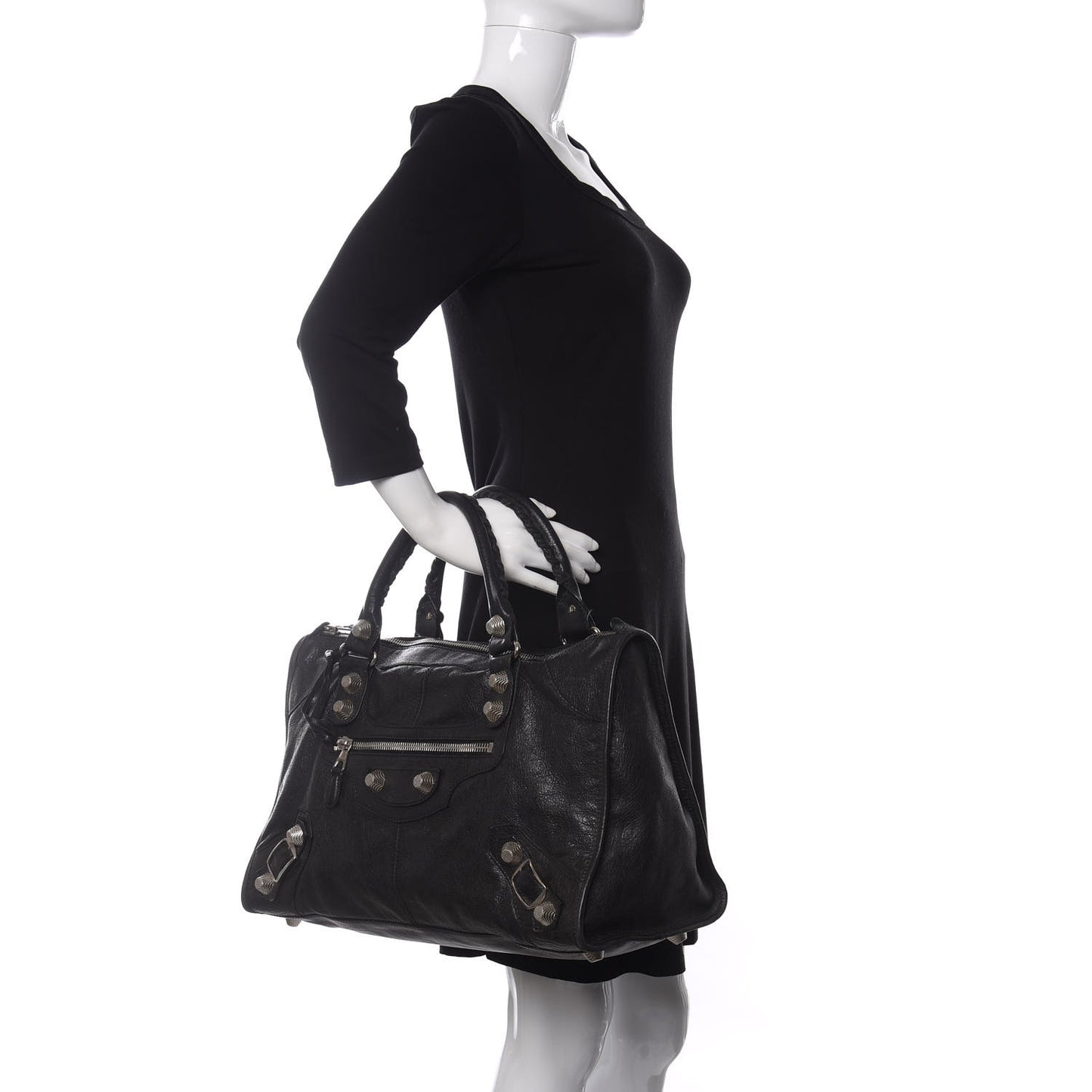 Agneau Giant 21 Silver Hardware Work Black