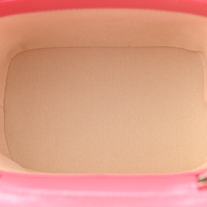 Chanel Calfskin Raffia Small Take Away Vanity Case Bag Pink Beige 5 of 11