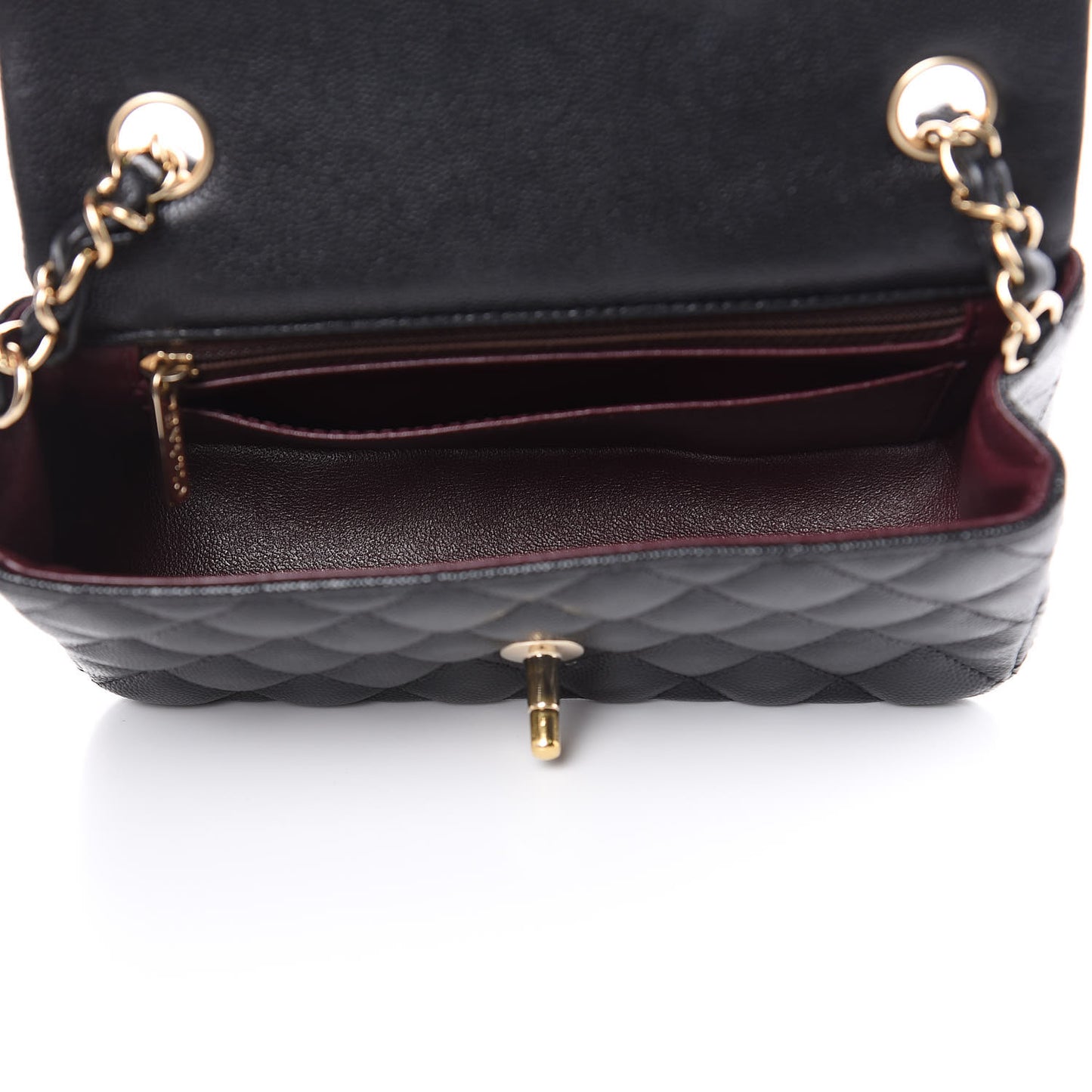 Caviar Quilted Mini Rectangular Flap Black