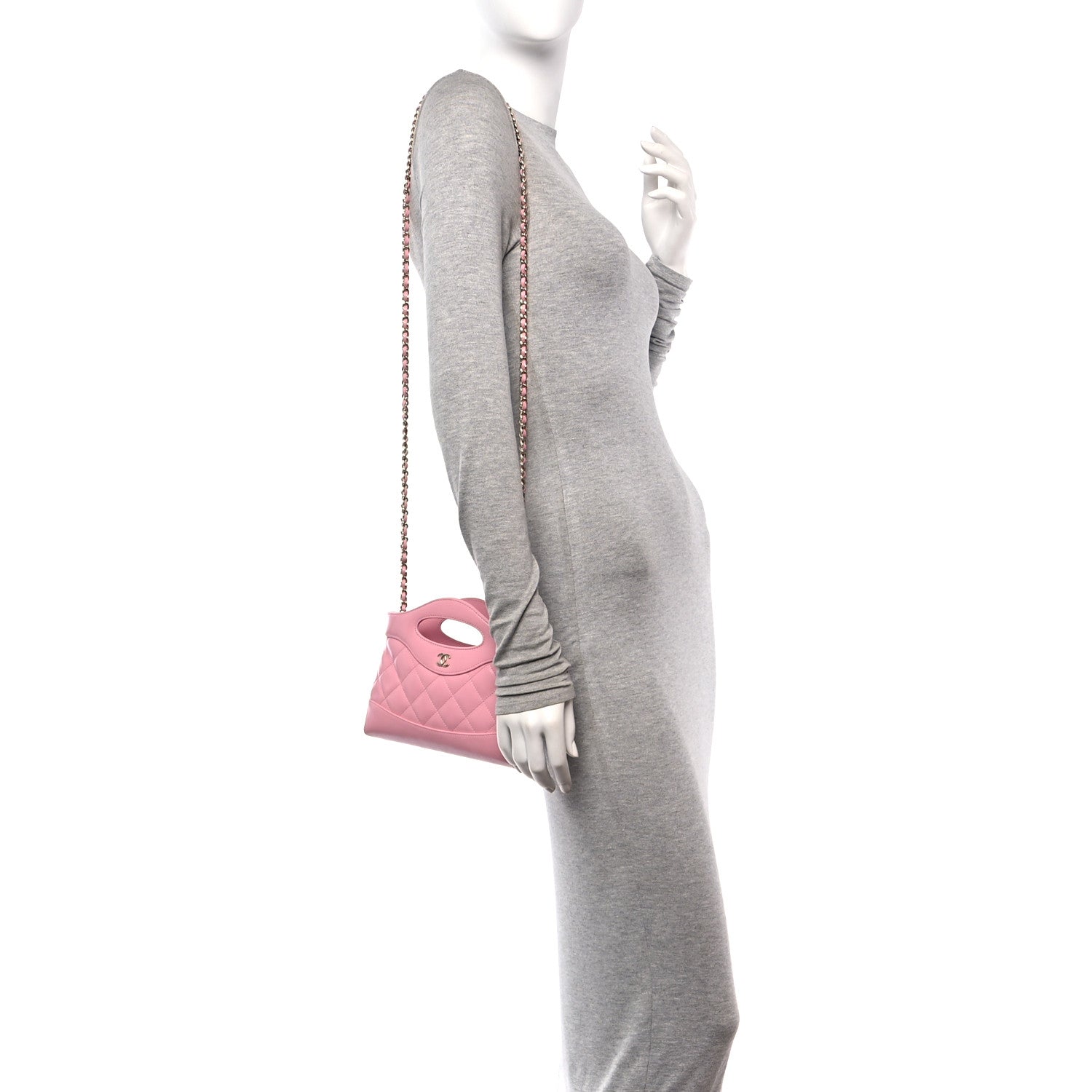 Chanel Shiny Lambskin Quilted Nano 31 Shopping Bag Pink 2 of 11