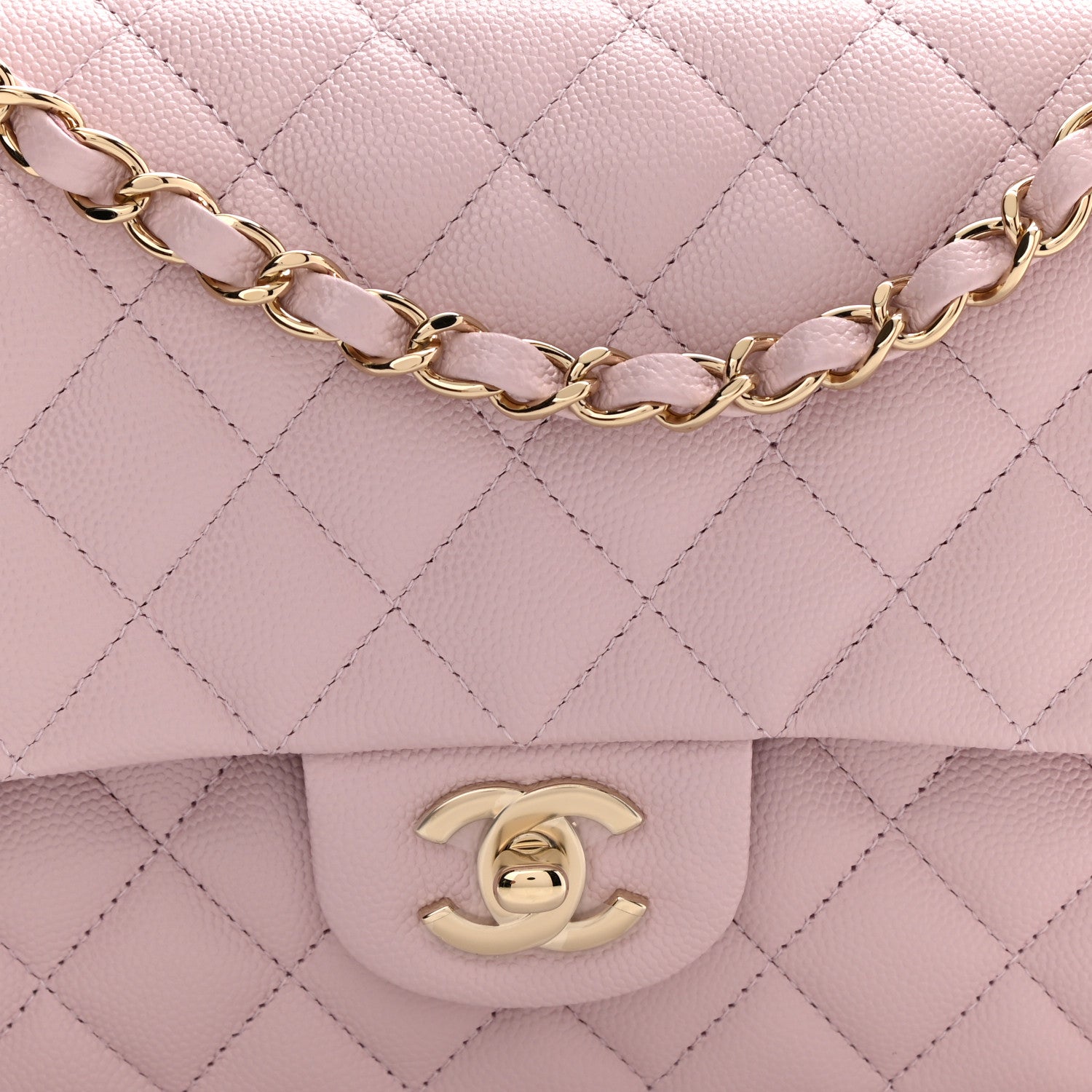 Chanel Caviar Quilted Medium Double Flap Light Pink 8 of 10