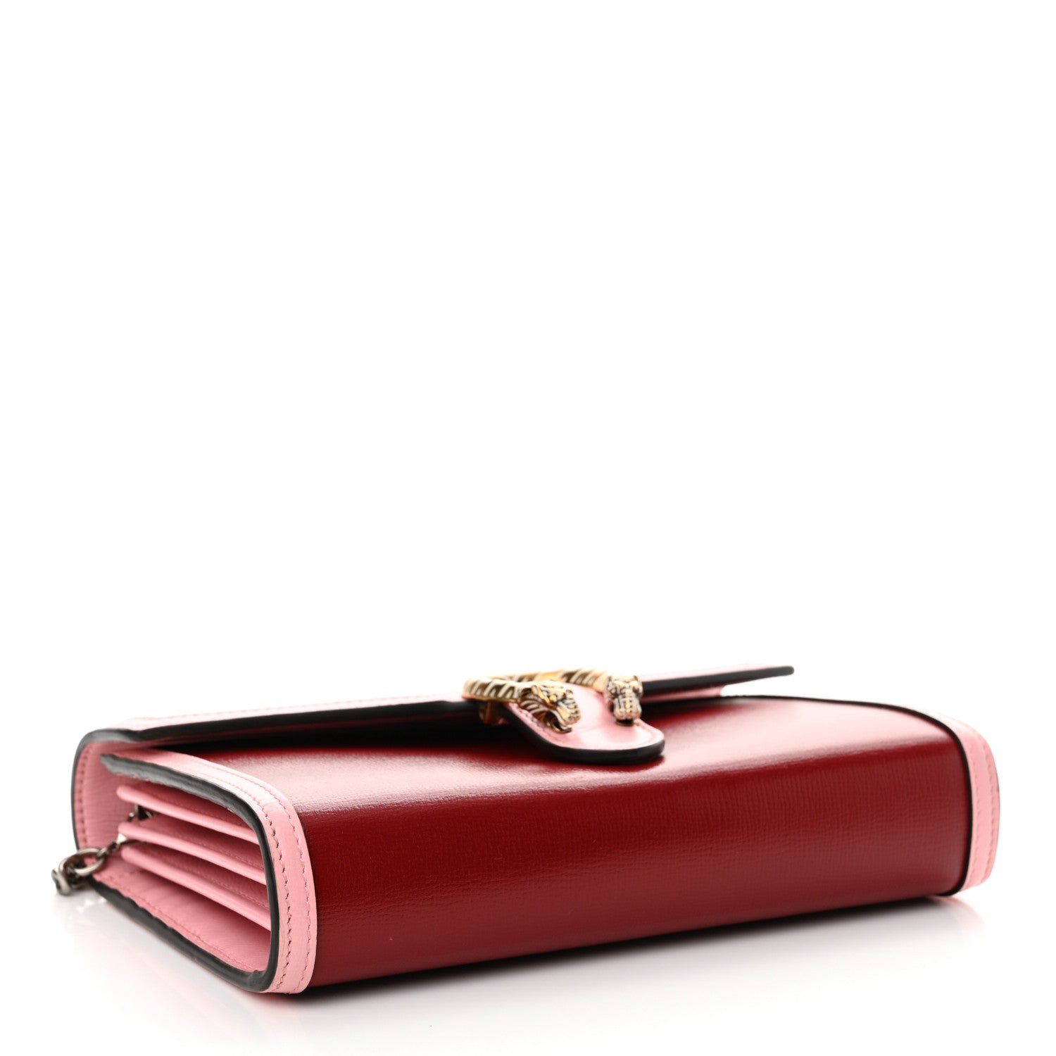 Gucci Azalea Calfskin Enamel Mini Dionysus Chain Wallet New Cherry Red Wild Rose Off White 4 of 15