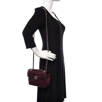 Chanel Shiny Lambskin Quilted Small Chevron Miroir Burgundy 2 of 9