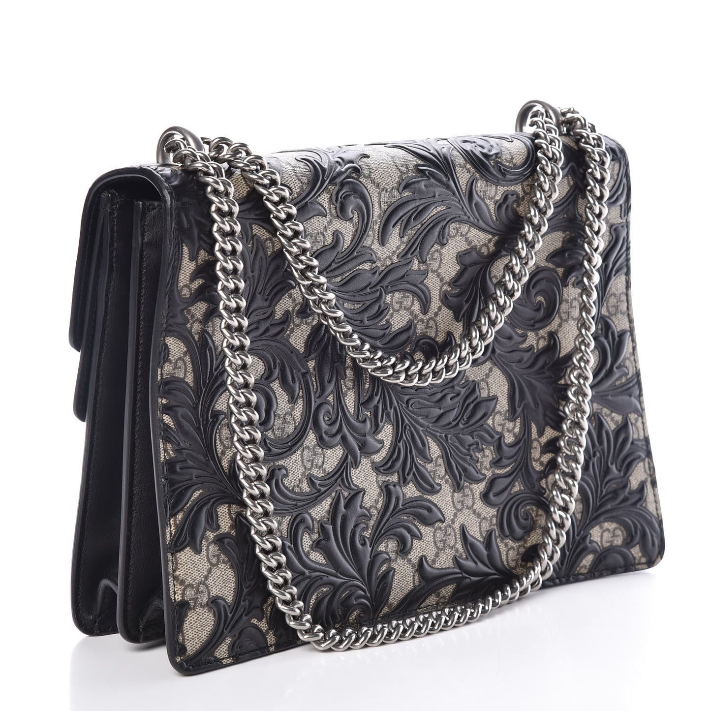 GG Supreme Monogram Arabesque Medium Dionysus Shoulder Bag Black