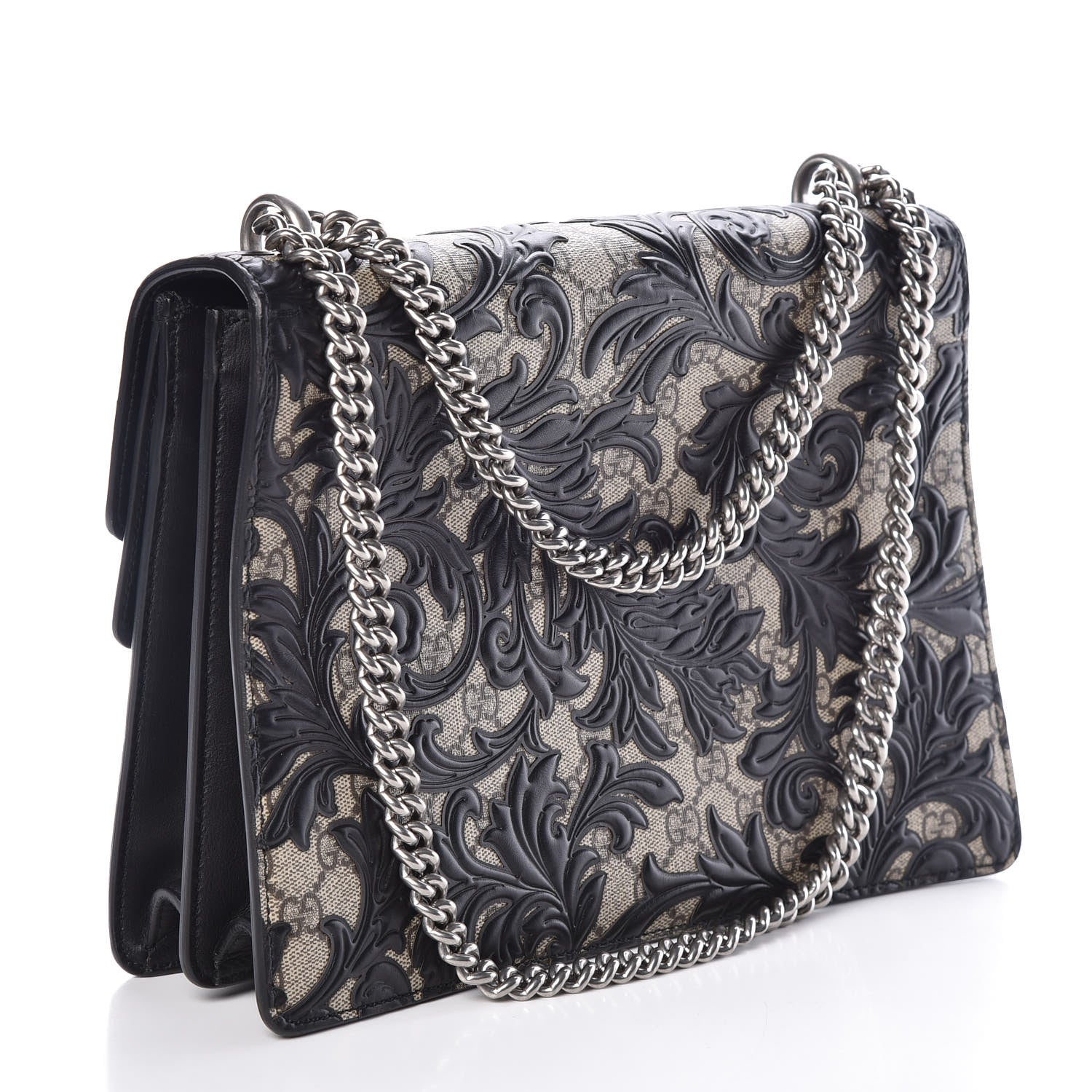 Gucci GG Supreme Monogram Arabesque Medium Dionysus Shoulder Bag Black 4 of 10