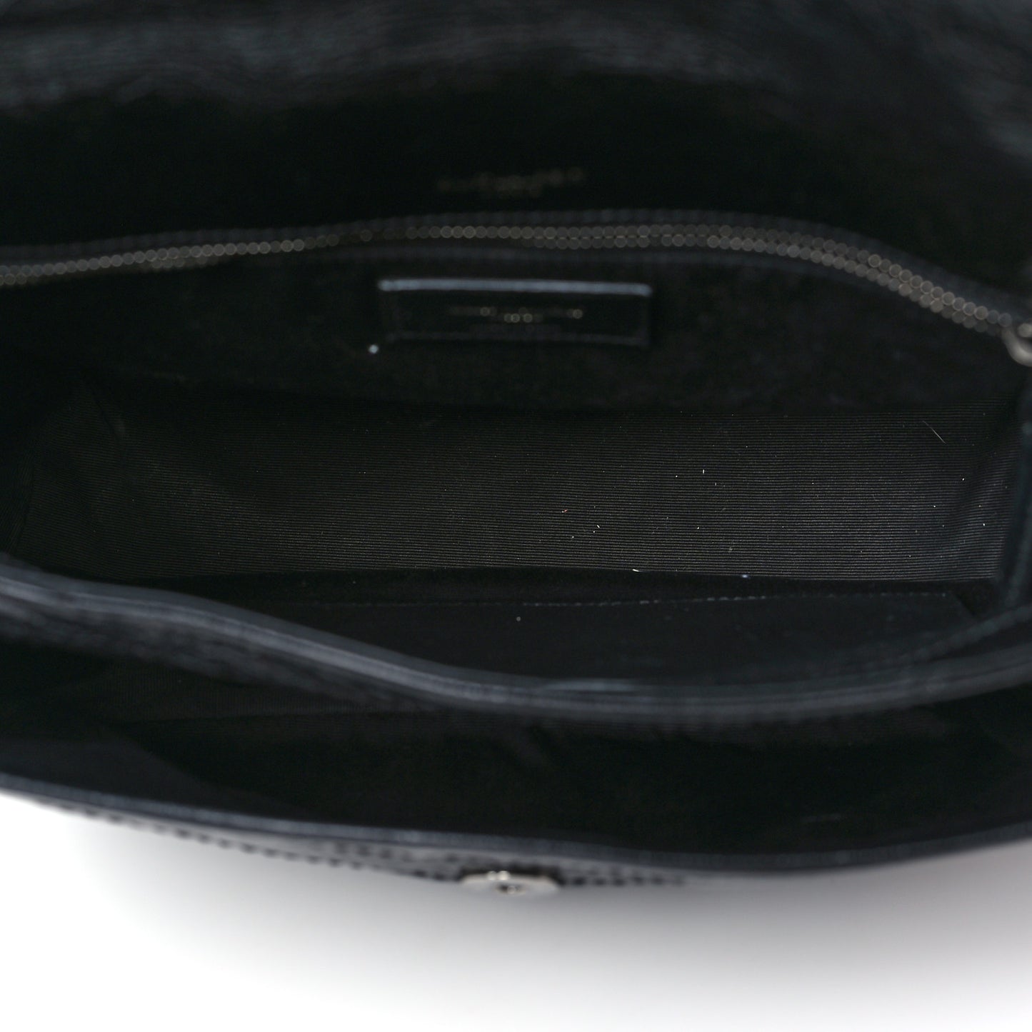 Crinkled Calfskin Matelasse Monogram Medium Niki Chain Satchel Black