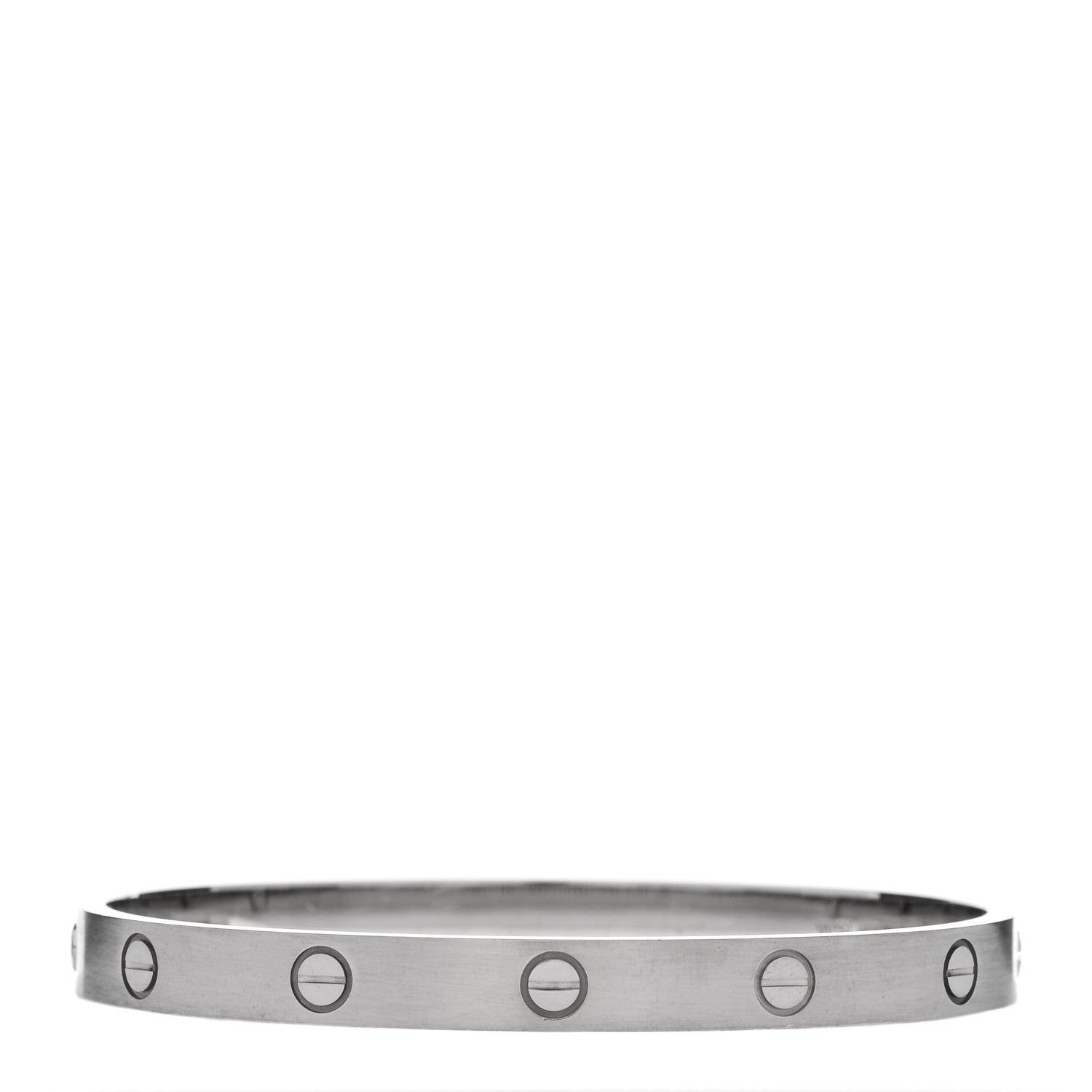 Cartier 18K White Gold Brushed Finish LOVE Bracelet 18 2 of 9