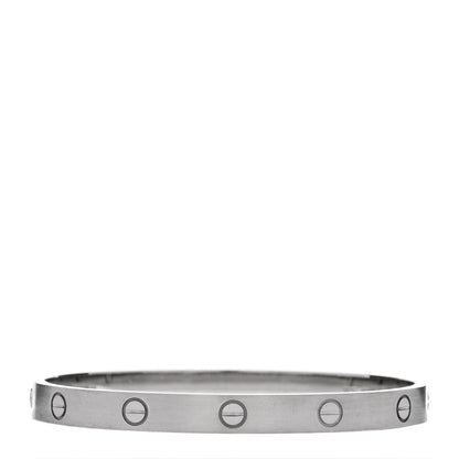 Cartier 18K White Gold Brushed Finish LOVE Bracelet 18 2 of 9