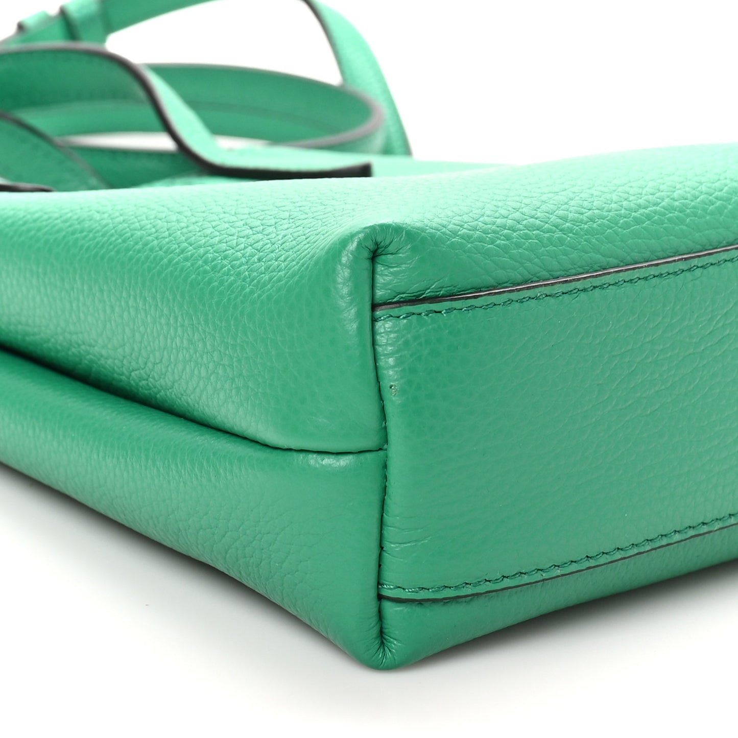 Tumbled Calfskin Gancini Mini Bag Smeraldo