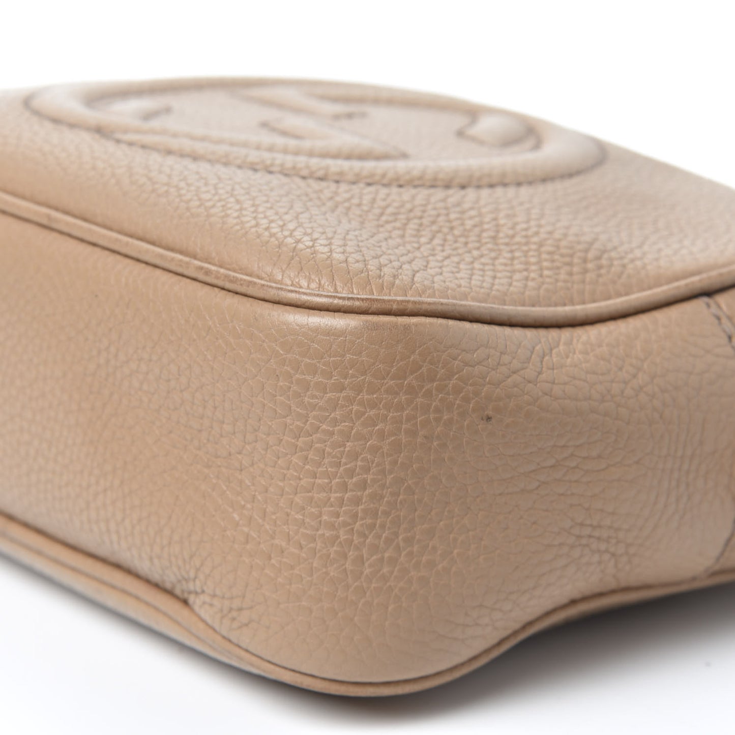 Pebbled Calfskin Small Soho Disco Bag Rose Beige