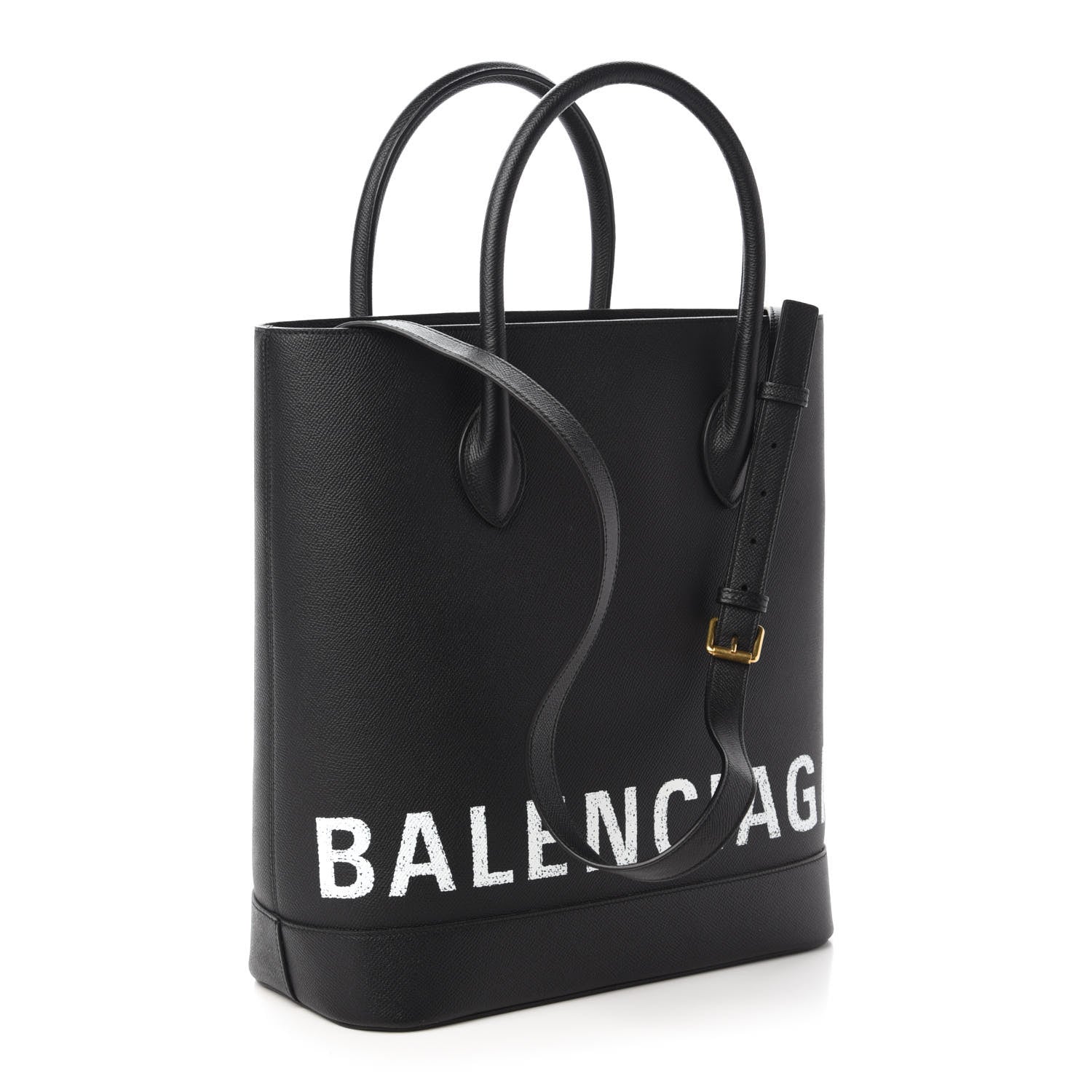 Balenciaga Grained Calfskin Ville Aj Tote Black 3 of 10