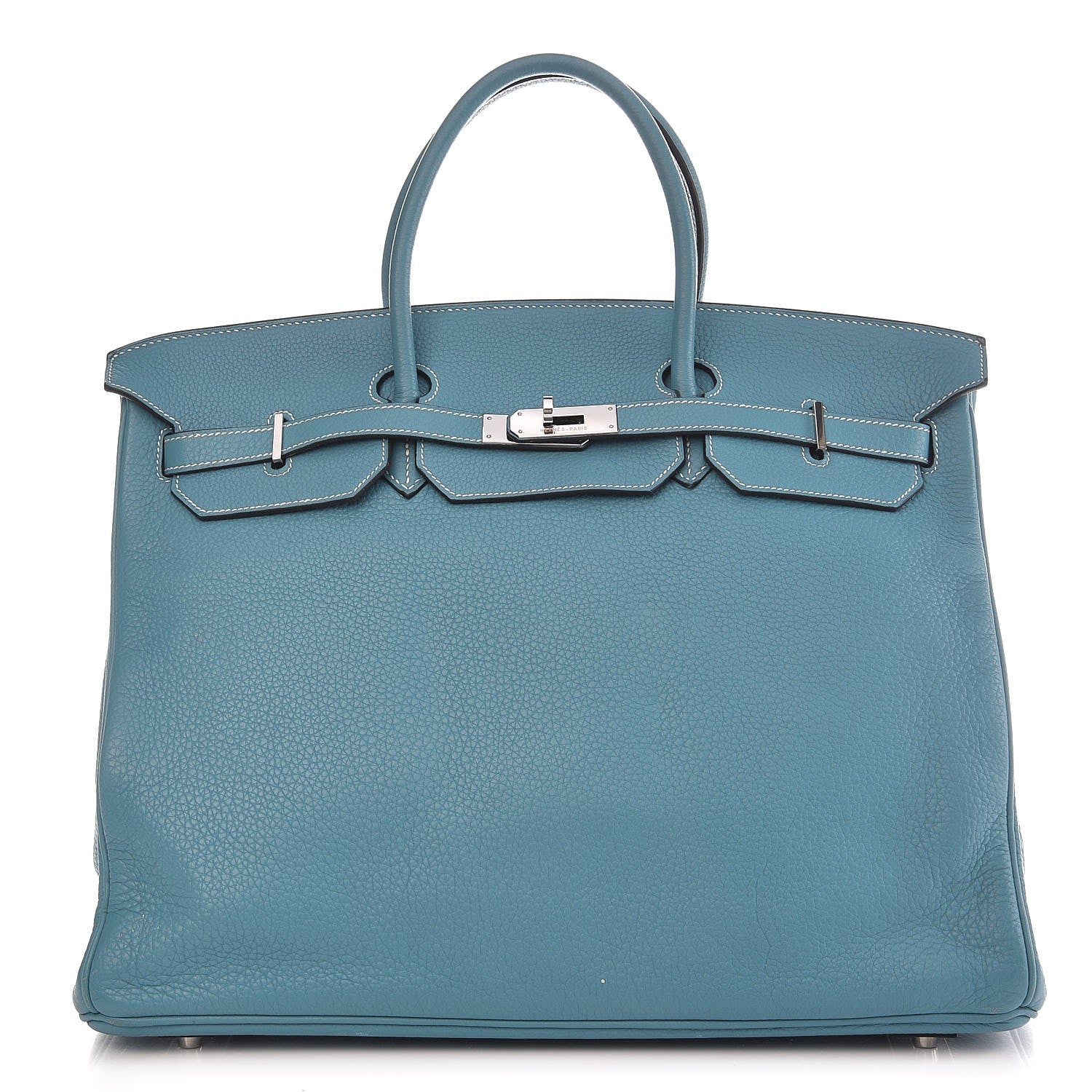 Hermes Taurillon Clemence Birkin 40 Blue Jean 1 of 28