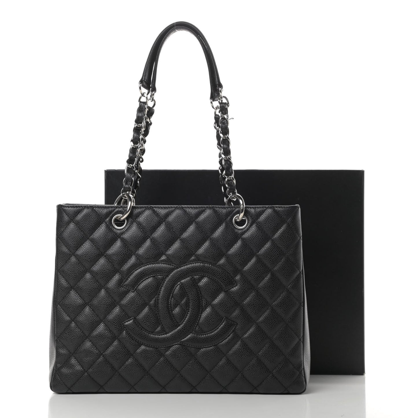 Caviar Quilted Grand Shopping Tote GST Black
