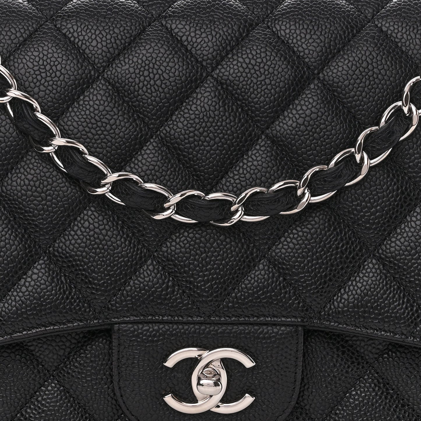 Caviar Quilted Jumbo Single Flap Black